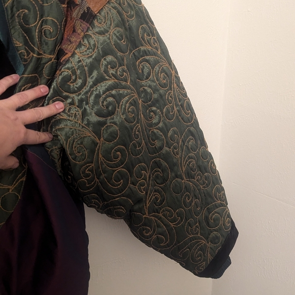 VNT Neiman Marcus Patchwork Down Puffer Coat- Embroidered - Picture 5 of 14